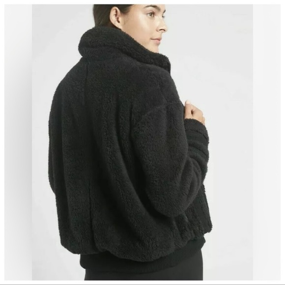 ATHLETA Willow Fleece Sherpa Jacket Black Size Small Retail $139 - Picture 3 of 9